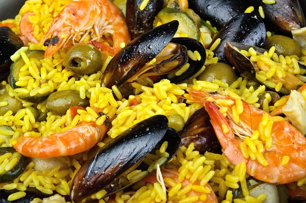 Рис з морепродуктами — стокове фото