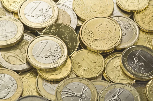 Monedas en euros Fotos De Stock