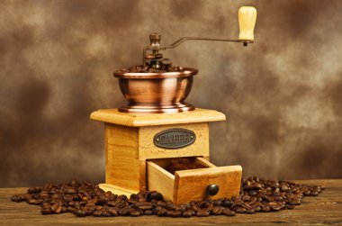 Vintage coffee grinder clipart