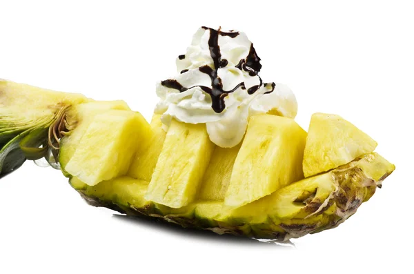 Pineapple ,cream and chocolate — Stock Photo, Image