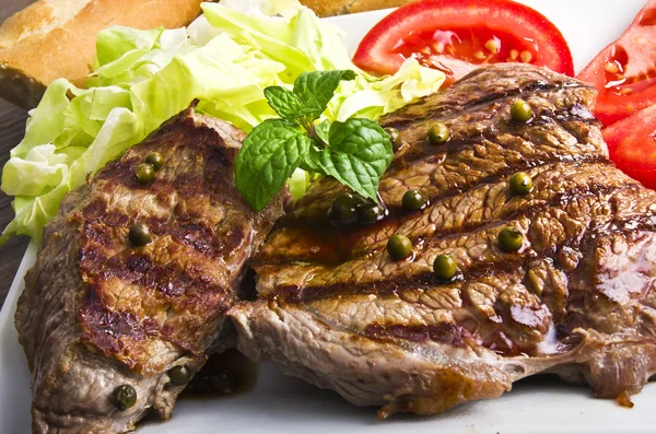 stock image Steak with green pepper