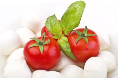 küçük mozzarella ve domates