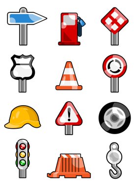 Traffic icons clipart
