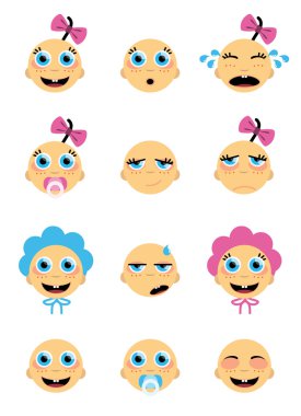 Baby faces clipart