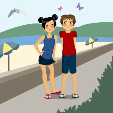 Beach lovers clipart