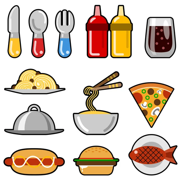 Fast food icons — Stock Vector