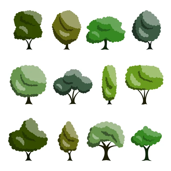Set di alberi — Vettoriale Stock