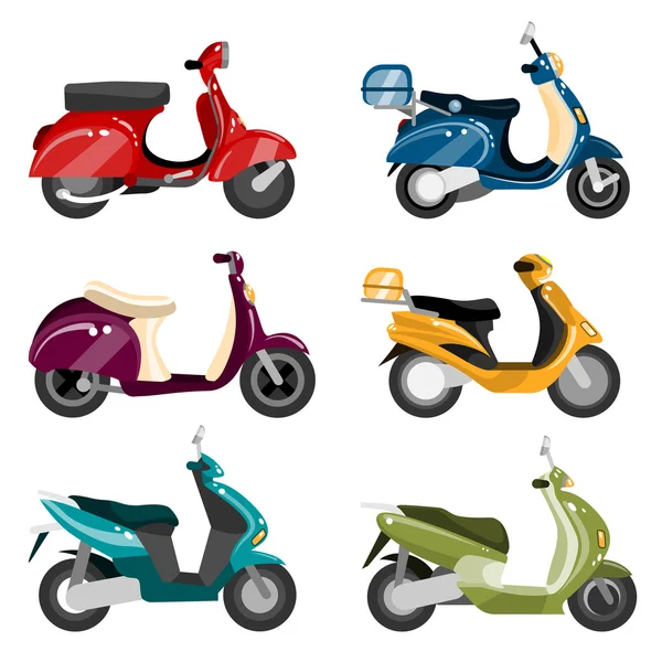 Scooter set — Stock Vector