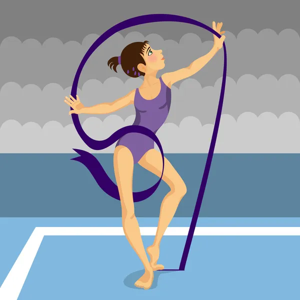 Гімнастка дівчинка — стоковий вектор
