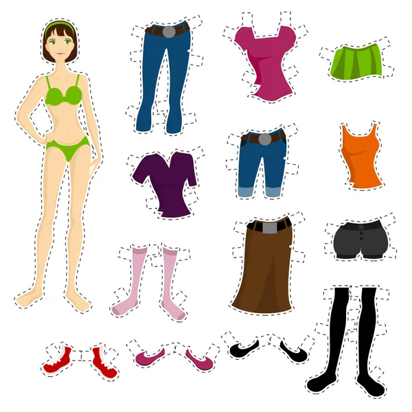 Wear to doll — Stock Vector