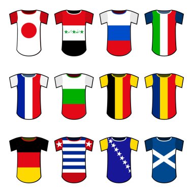 National soccer uniforms clipart