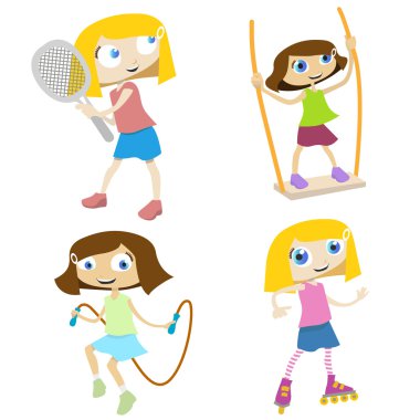 Cartoon children playing clipart