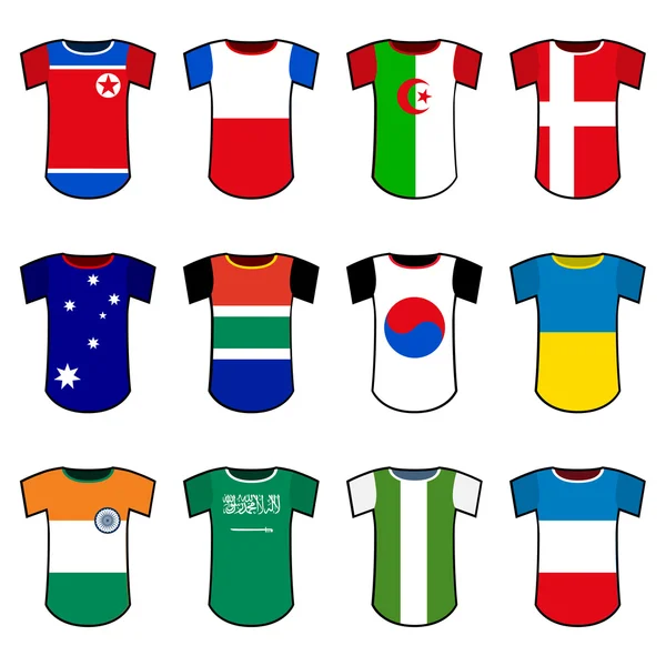 National soccer uniforms — Stock Vector