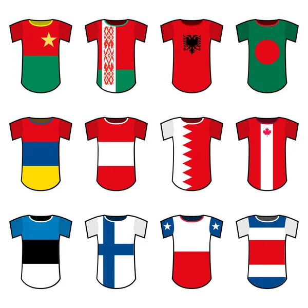 Národní fotbalové dresy — Stockový vektor