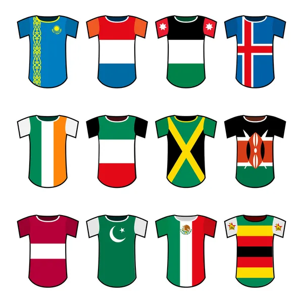 Uniformes nacionales de fútbol — Vector de stock
