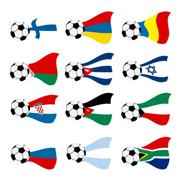 Прапори з футболу — стоковий вектор