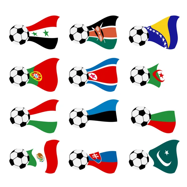 National soccer flags — Stock Vector
