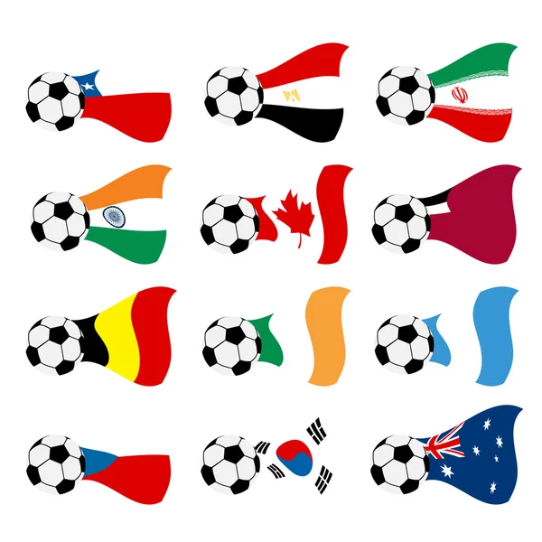 National soccer flags — Stock Vector