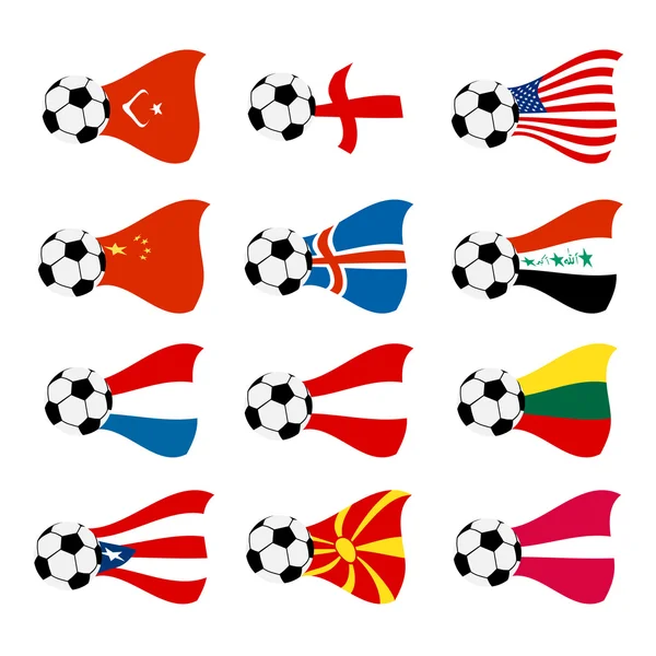 Nationale voetbal vlaggen — Stockvector