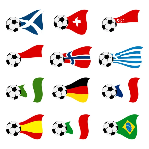 Nationale voetbal vlaggen — Stockvector