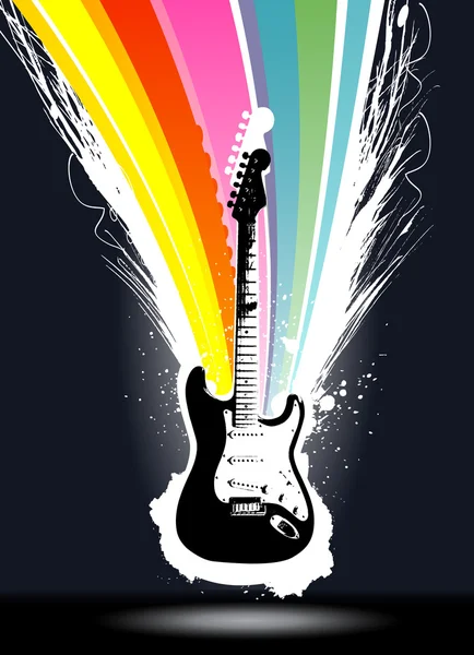 Abstrato colorido explosão guitarra — Vetor de Stock
