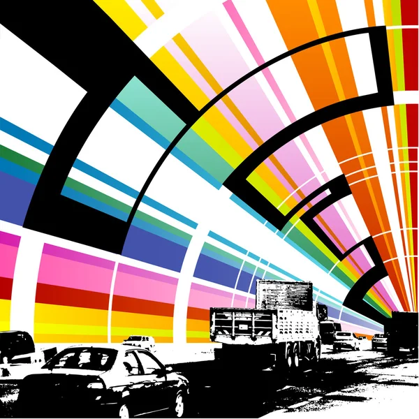 Colorful road background — Stock Vector