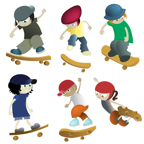 Skateboarding de dibujos animados — Archivo Imágenes Vectoriales