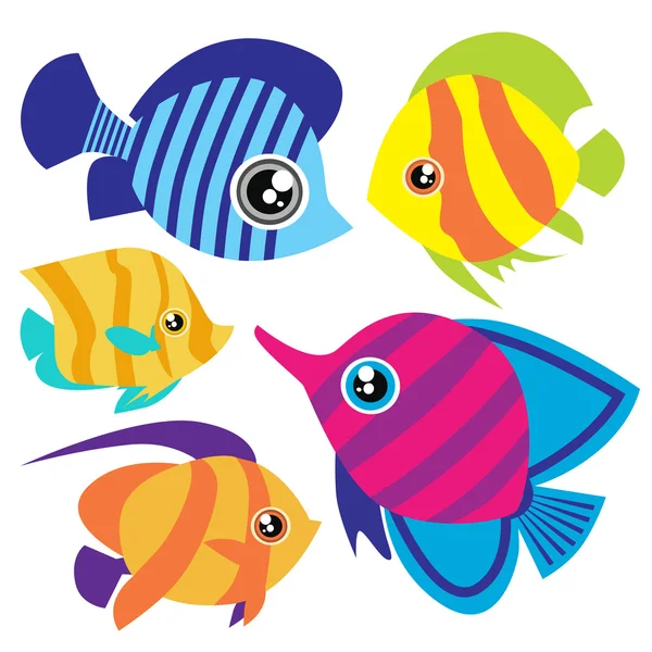 Set di pesci tropicali — Vettoriale Stock