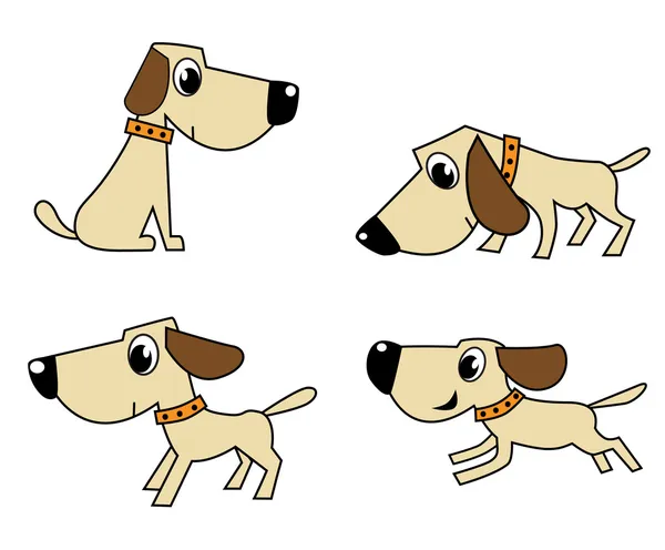 Tecknade hundar — Stock vektor