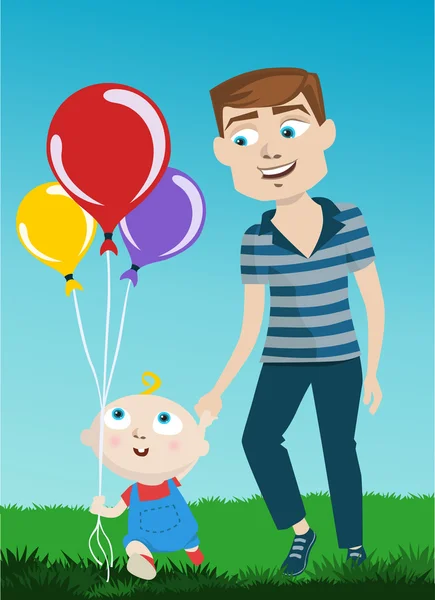 Father and kid — Stock Vector