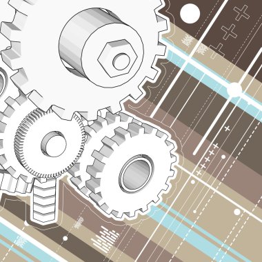 Mechanicl technical drawing clipart