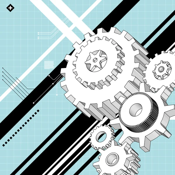 Mechanical technical drawings — Stock Vector