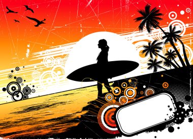 Surfing background clipart