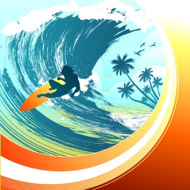 Surfing background clipart