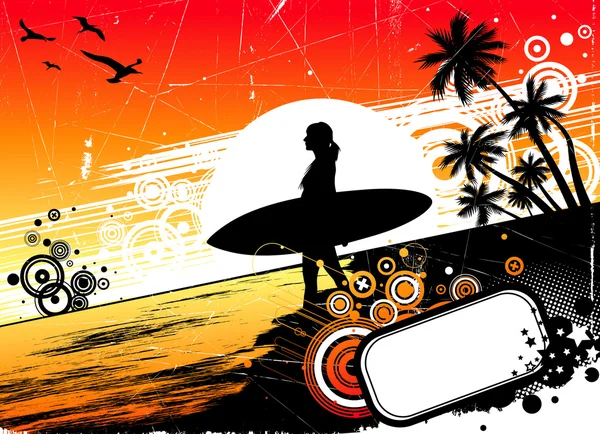 Fond de surf — Image vectorielle