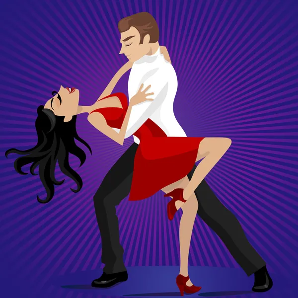 Tanzende Tangofiguren — Stockvektor