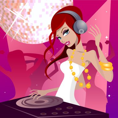 Disc jokey vector clipart