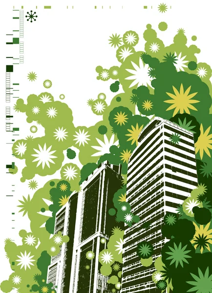 Retro style city illustration — Stock Vector