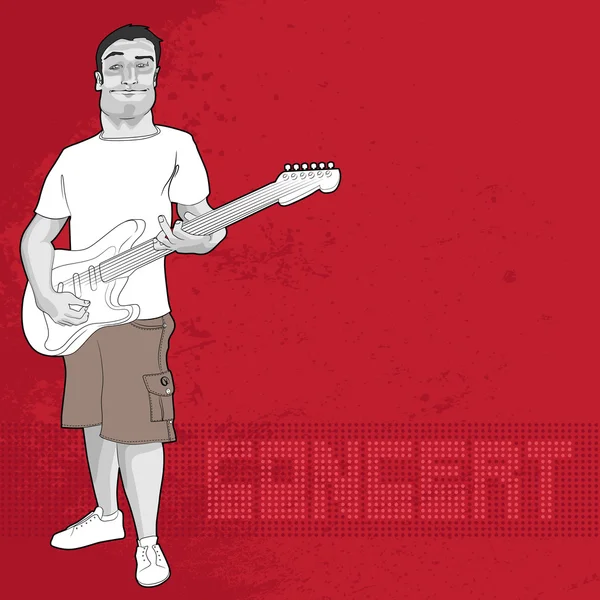 Guitarist and concert graphic — Stock Vector