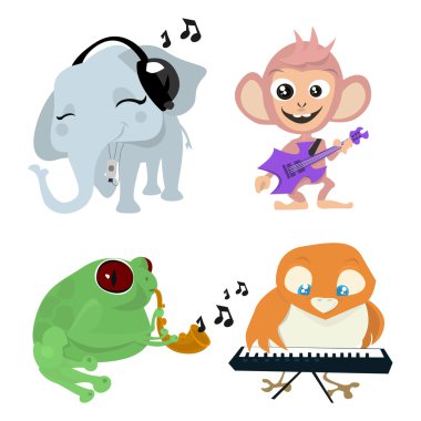 Cute animals band clipart