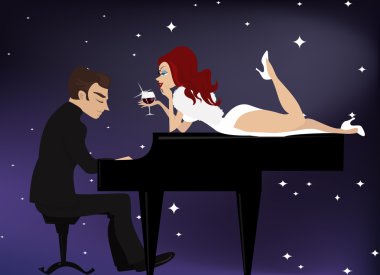 Man piano soloing clipart