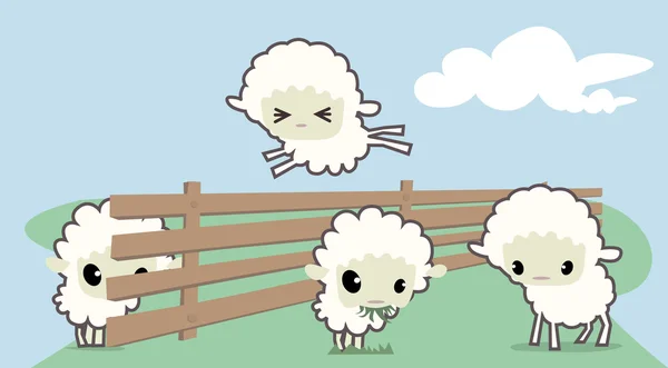 Weinig sheeps — Stockvector