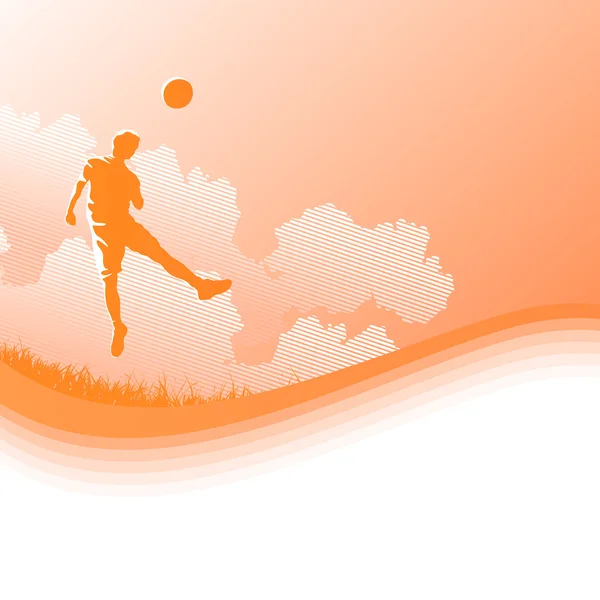 Jugar al fútbol — Vector de stock
