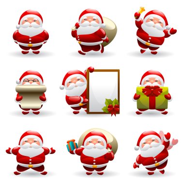 Santa claus set clipart