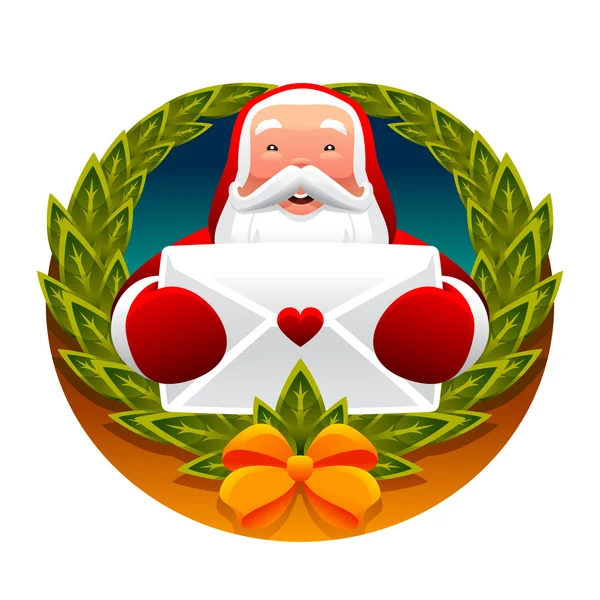 Santa claus and letter — Stock Vector