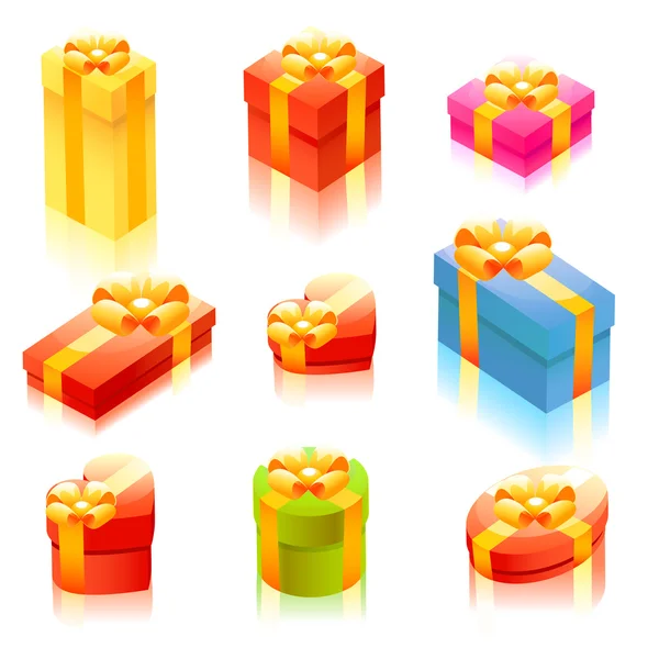 Caja de regalo linda brillante — Vector de stock