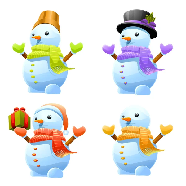 Set muñeco de nieve — Archivo Imágenes Vectoriales