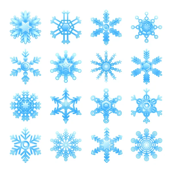 Set fiocchi di neve — Vettoriale Stock