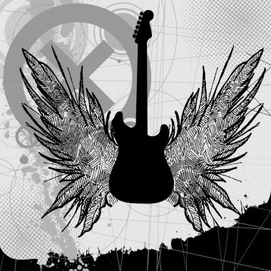 Vector rock guitar clipart