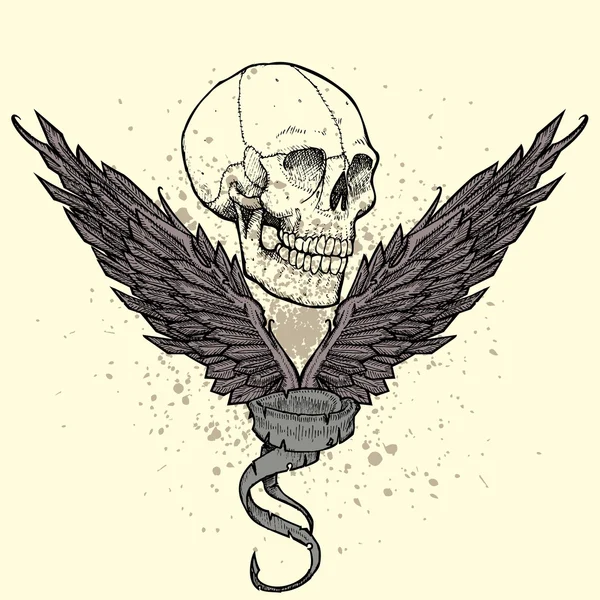 Skull emblem — Stock Vector